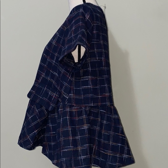 Daphnea Allsha brushed check peplum boxy top - Picture 6 of 8